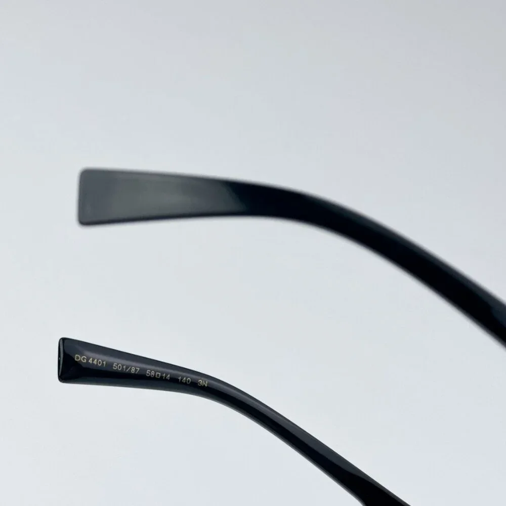 D&G DG4401 501/87 BRAND NEW Sunglasses Black Dark Grey Square Unisex